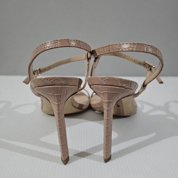 NEW Sam Edelman Doran Strappy Sandal Stiletto Heel Tan Croc Womens 9.5 - Picture 8 of 13
